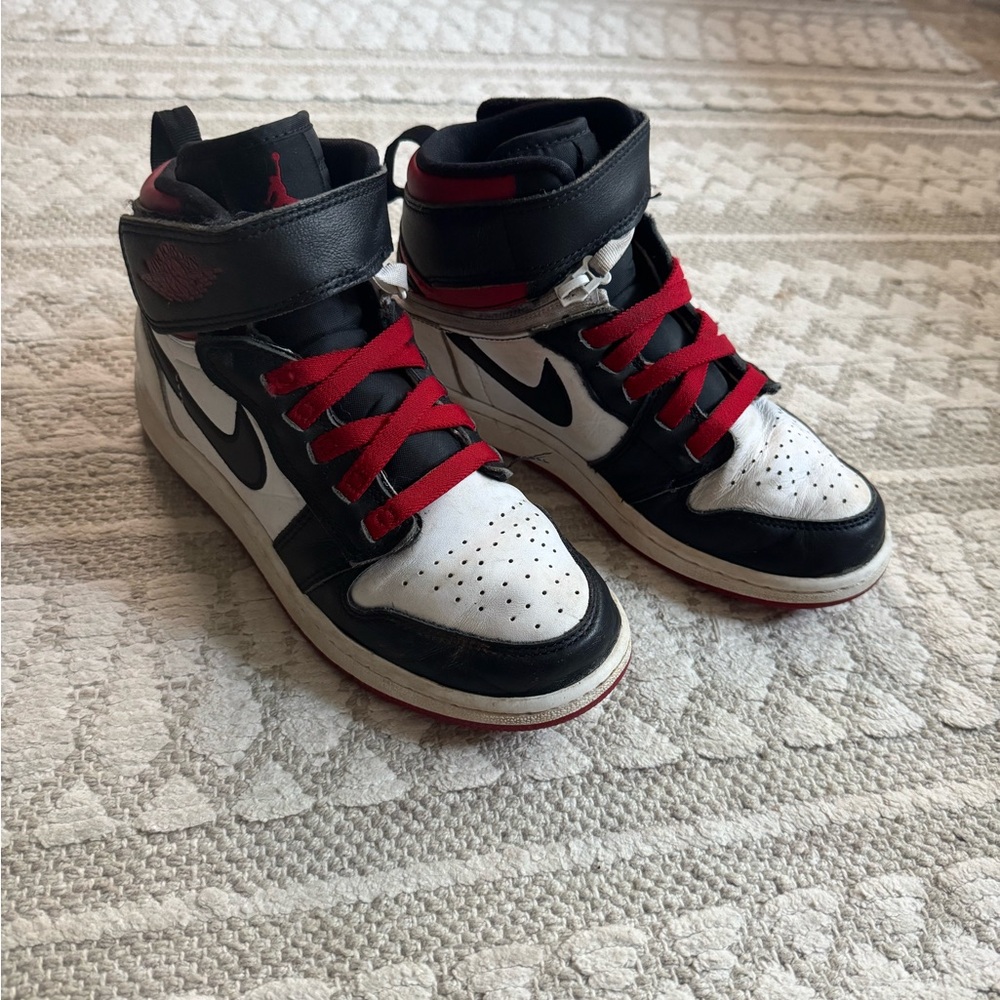 Nike Air Jordan Kids Black and Red High-Top Sneakers - Picture 2 of 4